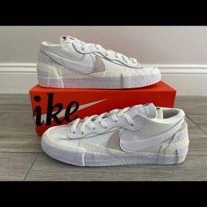 Men's Nike Blazer Low Sacai White Patent Leather DM6443-100 White Sail Sz 12 NEW